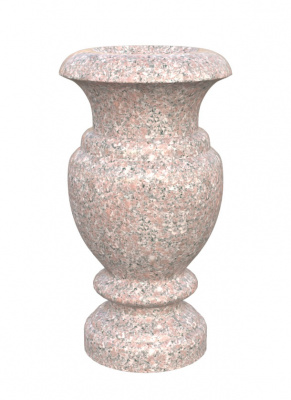 Серо-розовый гранит ваза V4